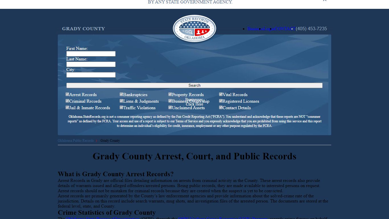 Grady County Arrest, Court, and Public Records