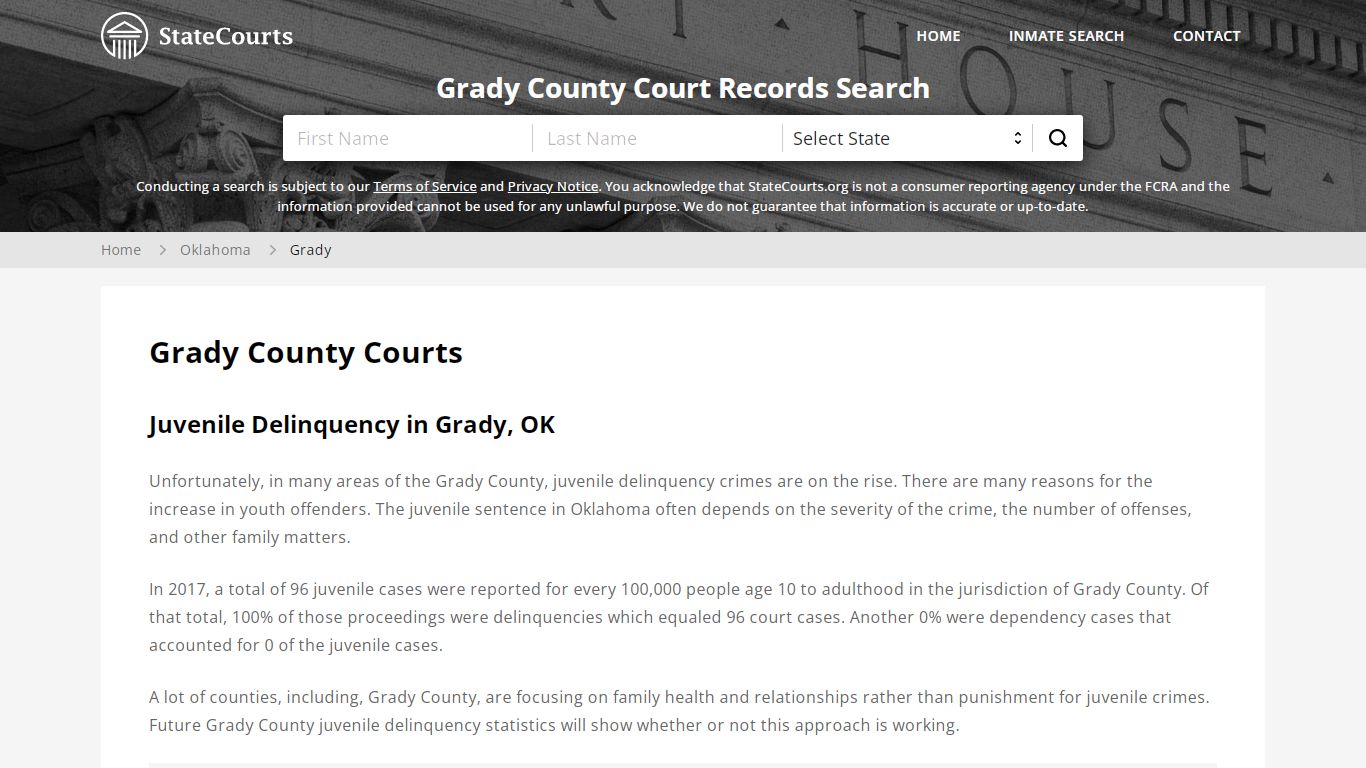 Grady County, OK Courts - Records & Cases - StateCourts