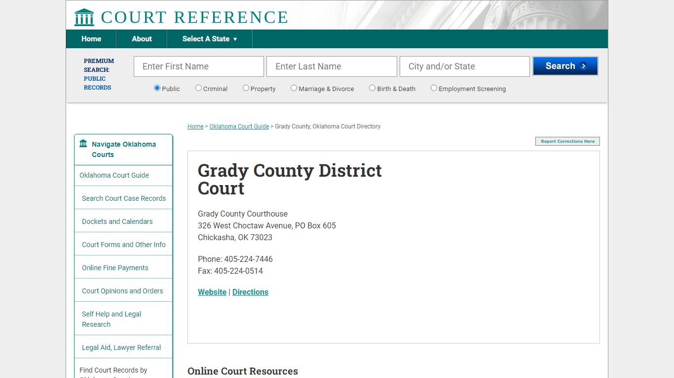 Grady County District Court - CourtReference.com