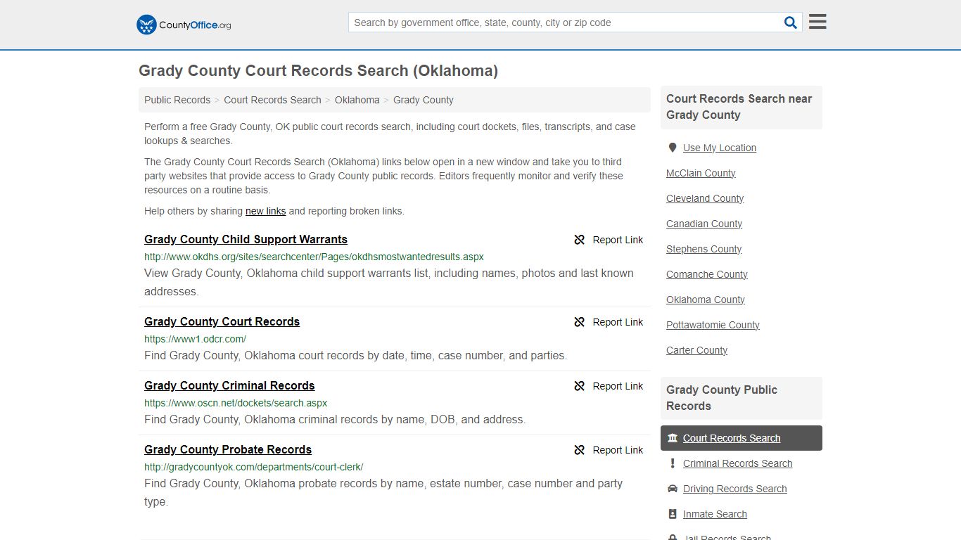 Grady County Court Records Search (Oklahoma) - County Office